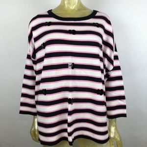 ELLE Knit Top Embellished Sz XL NWT